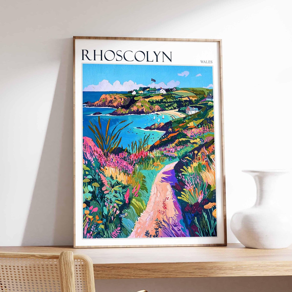 Rhoscolyn Wales Flower Lined Coastal Path To Blue Bay Poster