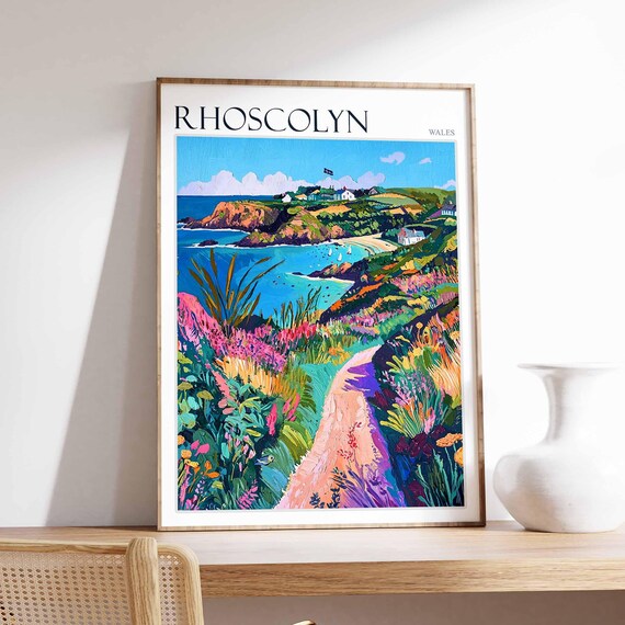 Rhoscolyn Wales Flower Lined Coastal Path To Blue Bay Poster