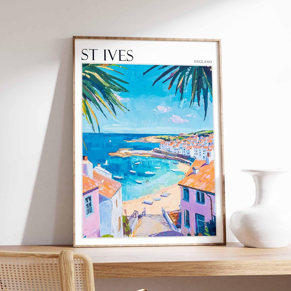 St Ives Travel Poster, Cornwall Coastal Wall Art