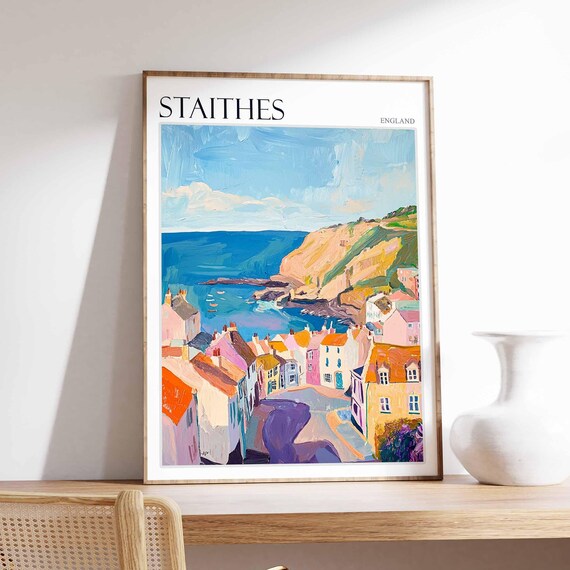 Staithes England Charming Coastal Village Streets by the Sea Poster