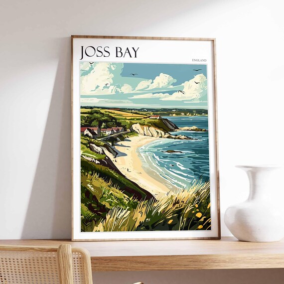 Joss Bay Poster Uk Landscape Surfing Poster British Seaside Poster Beach House Decor Joss Bay Travel Print Joss Bay Print Uk Wall Art