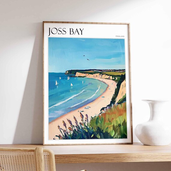 Joss Bay Poster Uk Landscape Surfing Poster British Seaside Poster Beach House Decor Joss Bay Travel Print Joss Bay Print Uk Wall Art