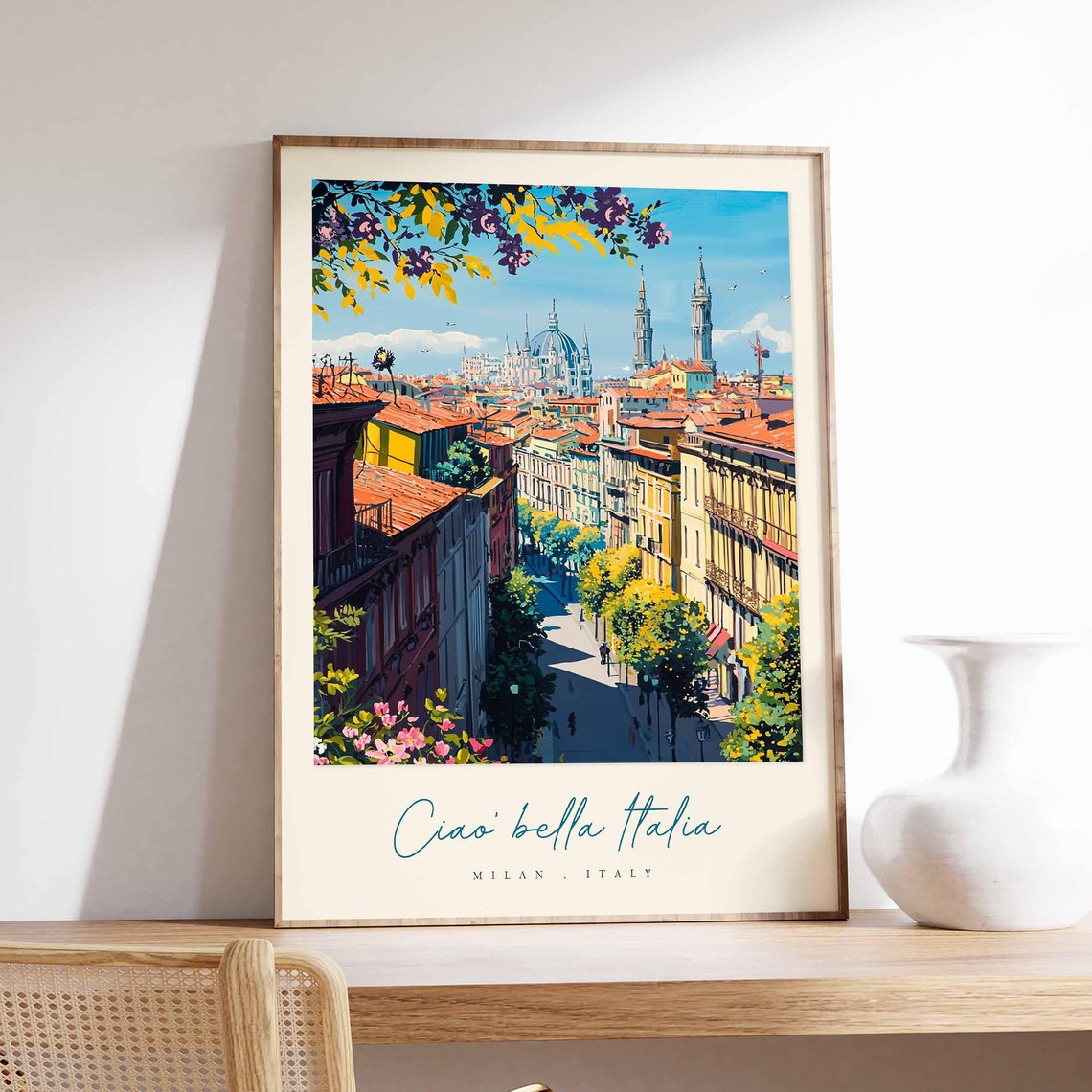 Milan Poster Italian Travel Print Milan Travel Art Milan Wall Art Italy Art Italy Travel Decor Italian Travel Gift