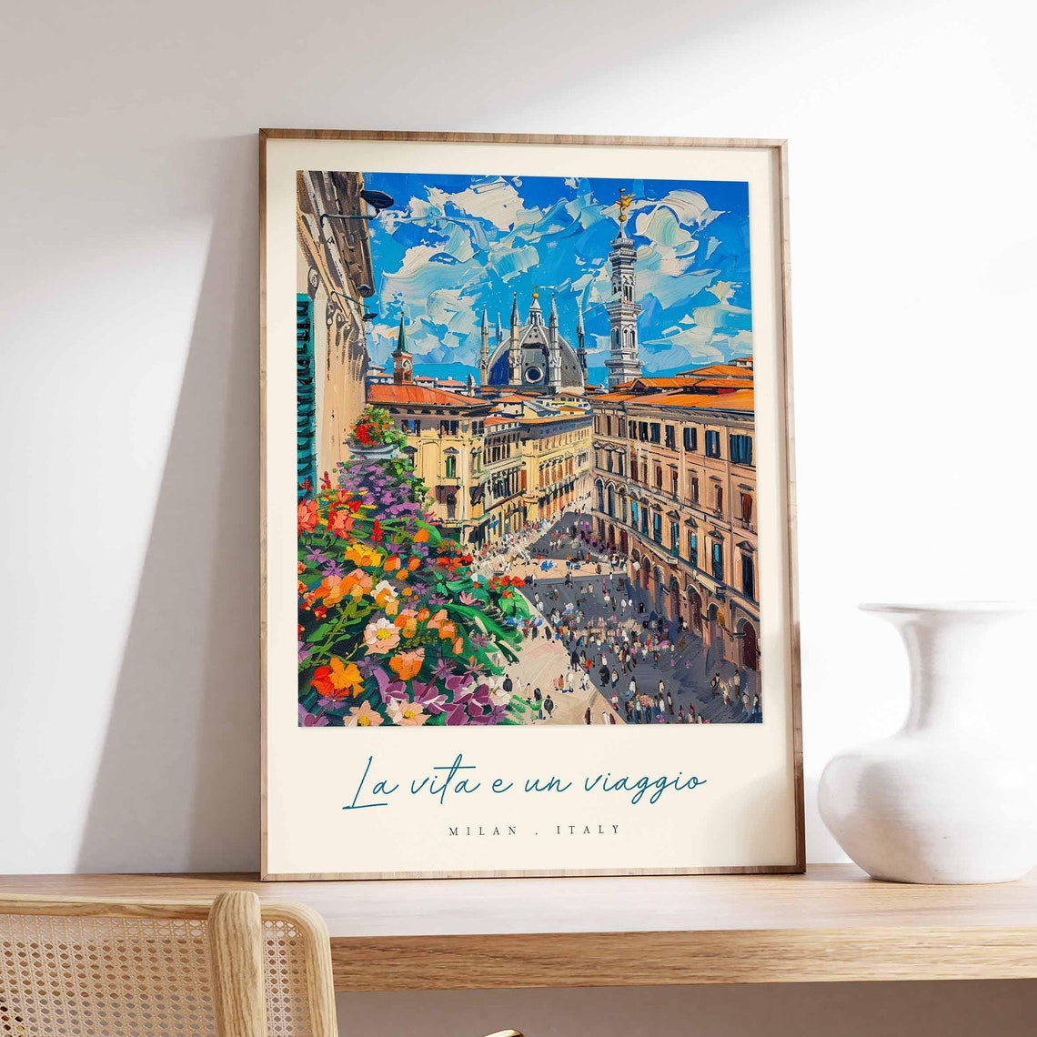 Milan Poster Italian Travel Print Milan Travel Art Milan Wall Art Italy Art Italy Travel Decor Italian Travel Gift