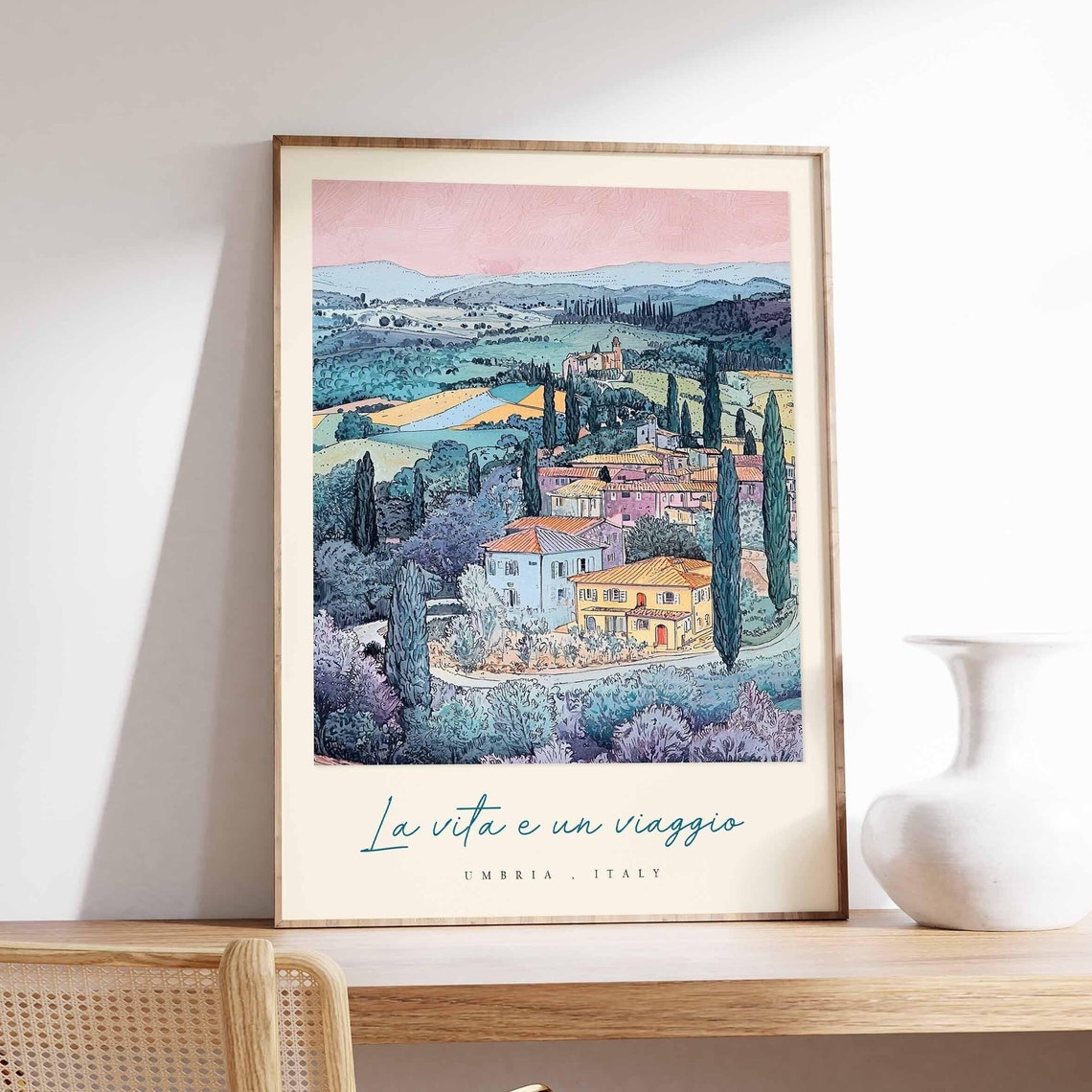 Umbria Poster Italian Travel Print Umbria Travel Art Umbria Wall Art Italy Art Italy Travel Decor Italian Travel Gift