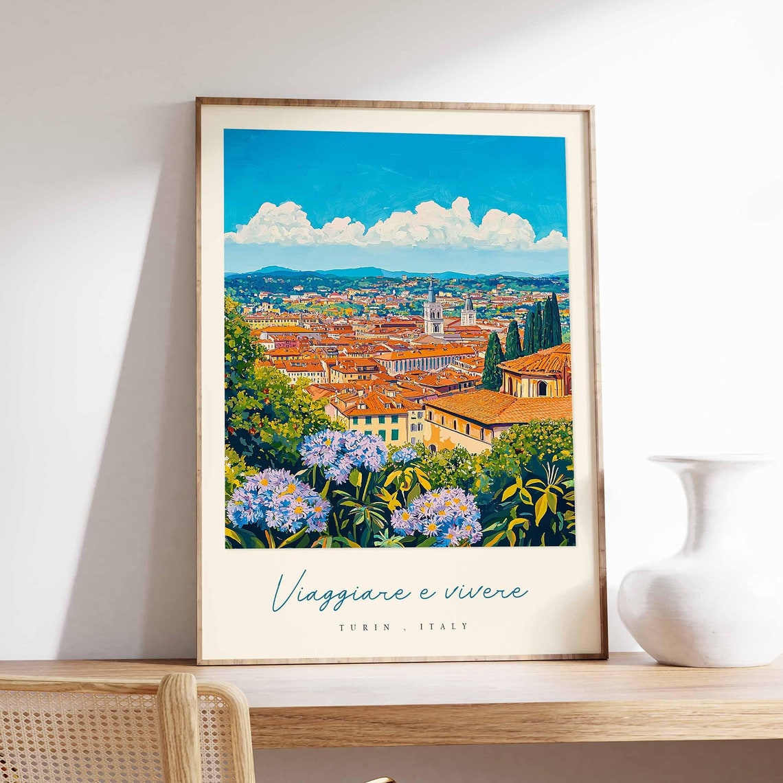 Turin Poster Italian Travel Print Turin Travel Art Turin Wall Art Italy Art Italy Travel Decor Italian Travel Gift
