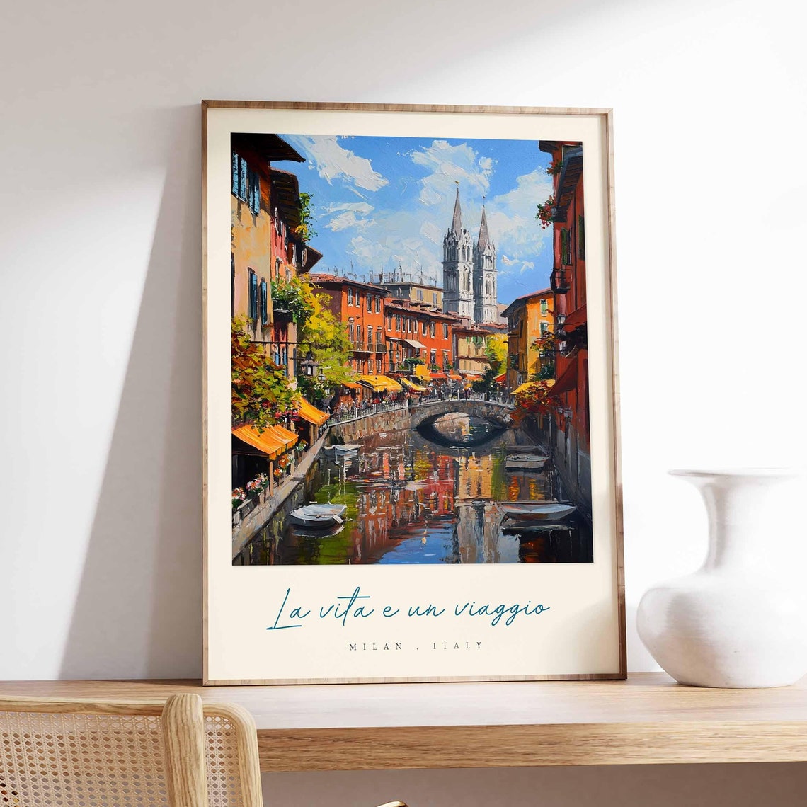 Milan Poster Italian Travel Print Milan Travel Art Milan Wall Art Italy Art Italy Travel Decor Italian Travel Gift
