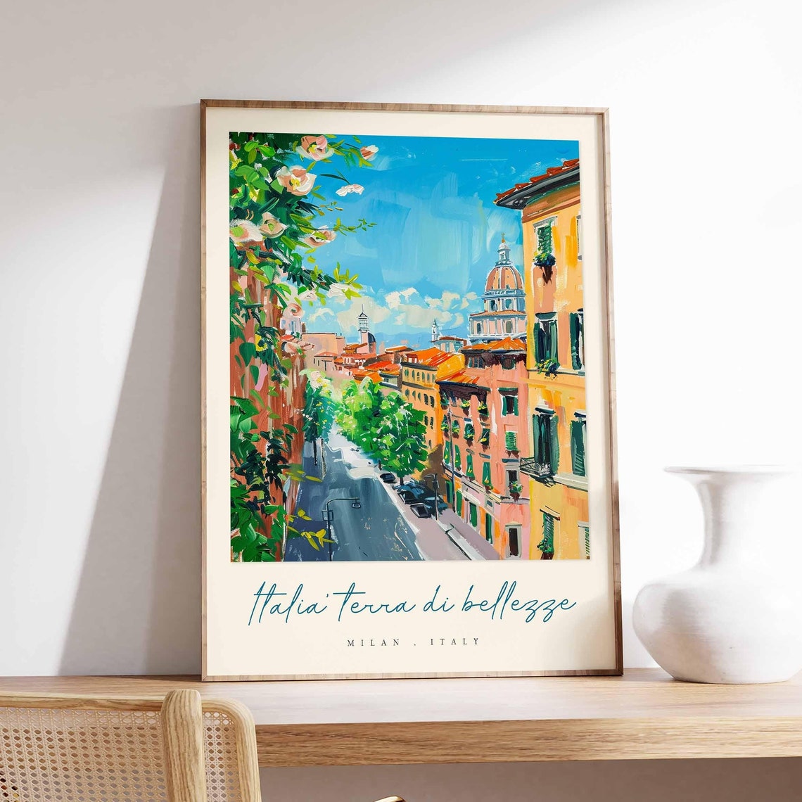 Milan Poster Italian Travel Print Milan Travel Art Milan Wall Art Italy Art Italy Travel Decor Italian Travel Gift