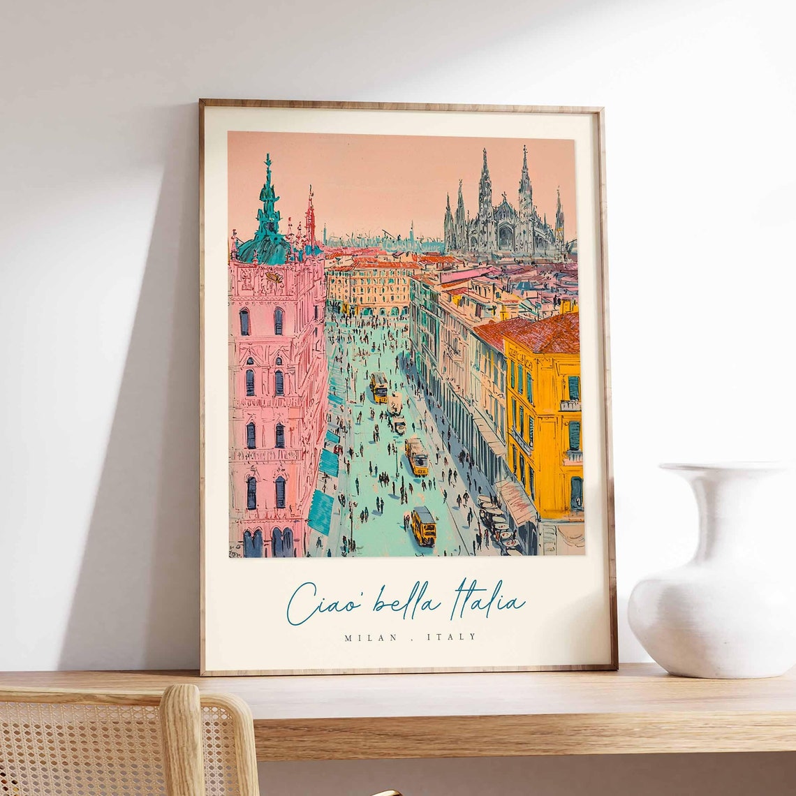 Milan Poster Italian Travel Print Milan Travel Art Milan Wall Art Italy Art Italy Travel Decor Italian Travel Gift