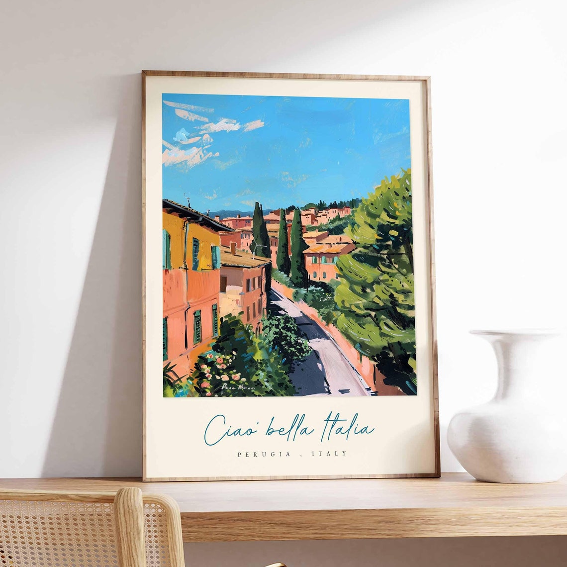 Perugia Poster Italian Travel Print Perugia Travel Art Perugia Wall Art Italy Art Italy Travel Decor Italian Travel Gift