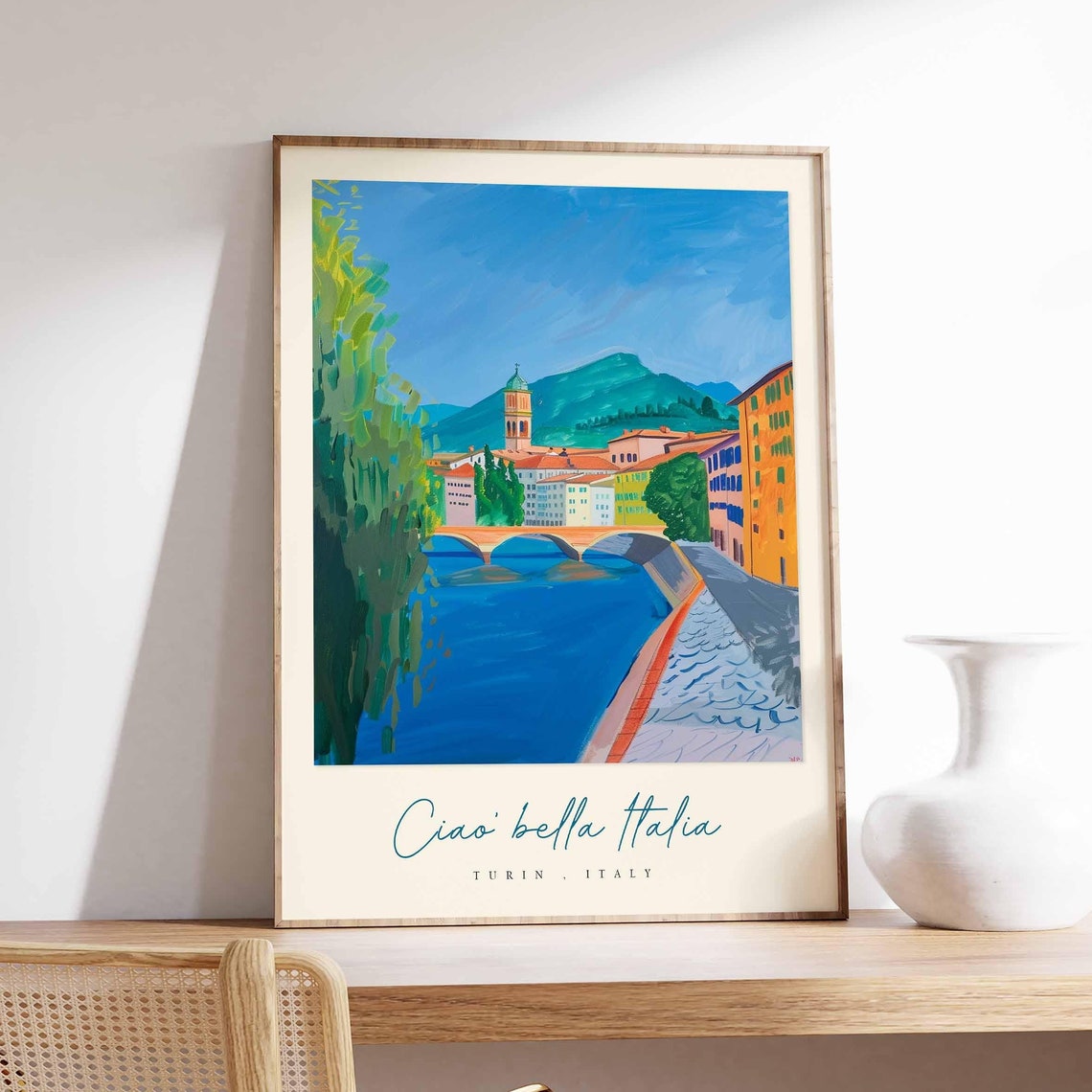 Turin Poster Italian Travel Print Turin Travel Art Turin Wall Art Italy Art Italy Travel Decor Italian Travel Gift