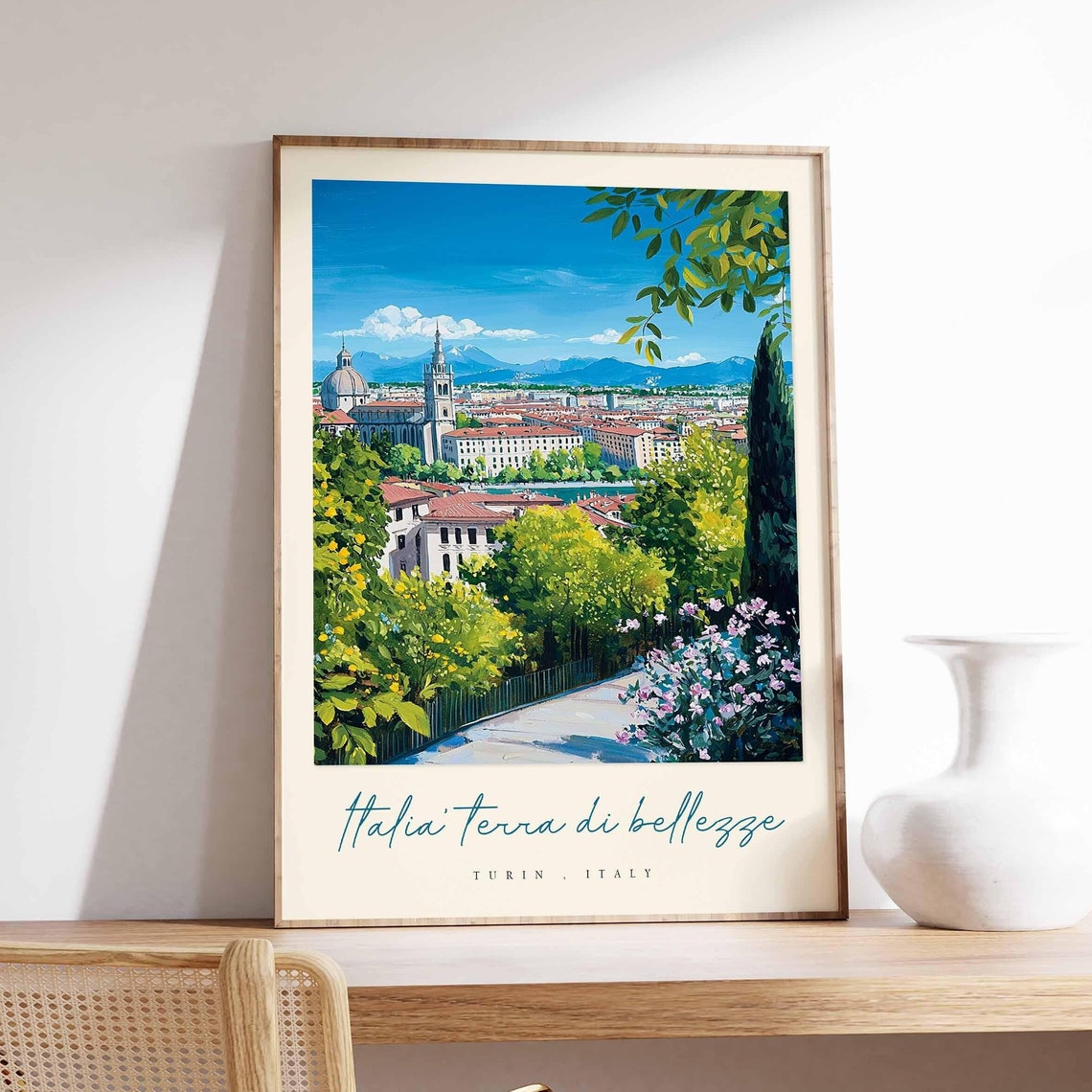 Turin Poster Italian Travel Print Turin Travel Art Turin Wall Art Italy Art Italy Travel Decor Italian Travel Gift