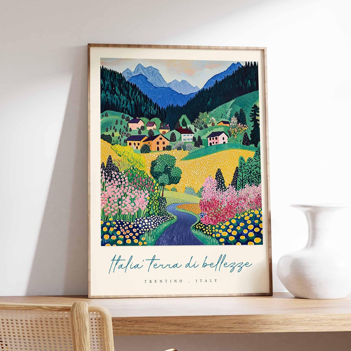 Trentino Poster Italian Travel Print Trentino Travel Art Trentino Wall Art Italy Art Italy Travel Decor Italian Travel Gift