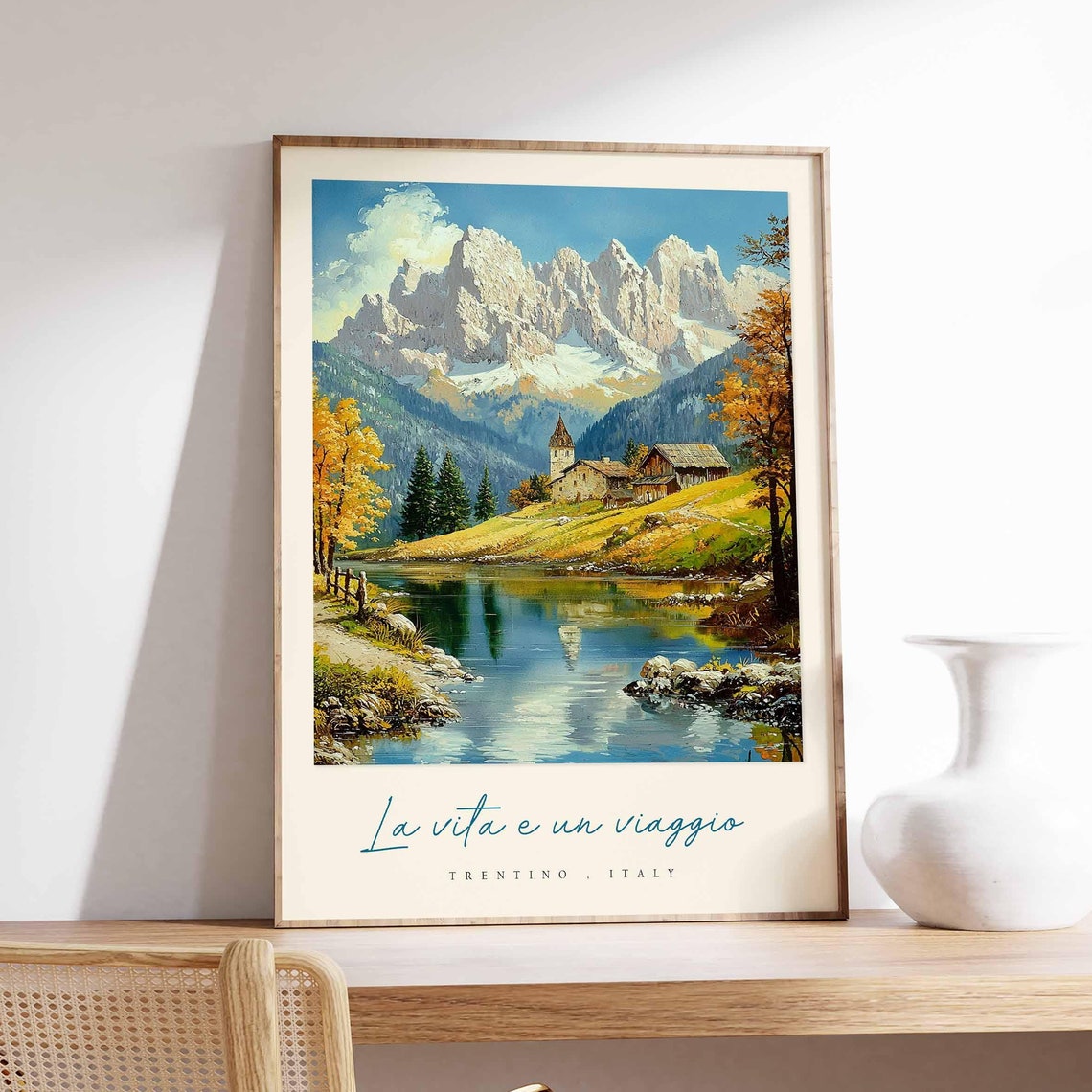 Trentino Poster Italian Travel Print Trentino Travel Art Trentino Wall Art Italy Art Italy Travel Decor Italian Travel Gift