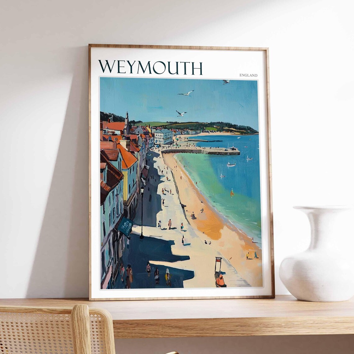 Weymouth Poster Dorset Poster Uk Travel Poster Coastal Wall Art Uk Home Decor Weymouth Travel Print Weymouth Wall Decor Dorset Print