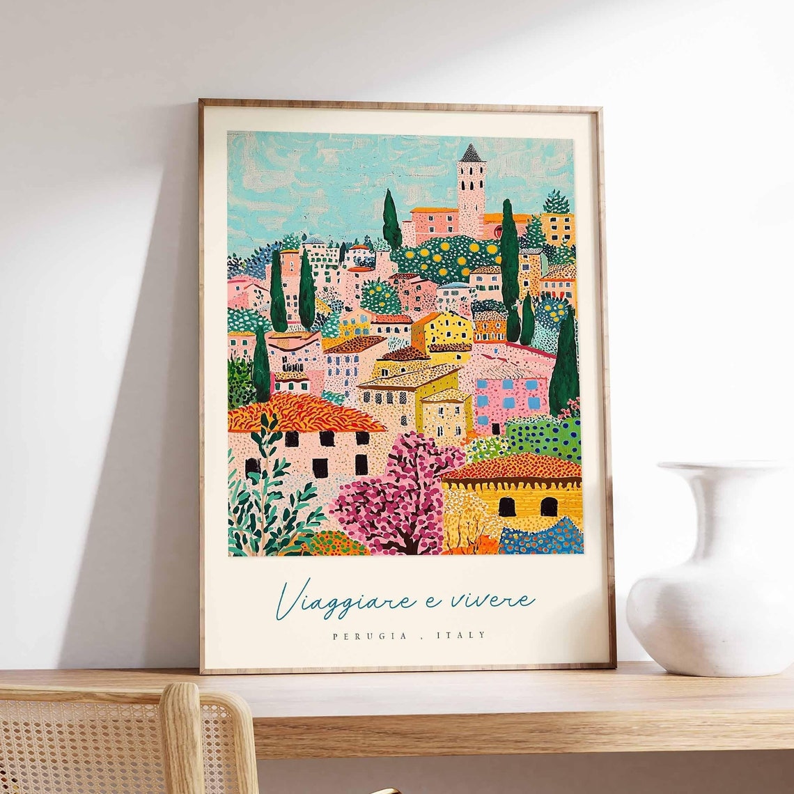 Perugia Poster Italian Travel Print Perugia Travel Art Perugia Wall Art Italy Art Italy Travel Decor Italian Travel Gift