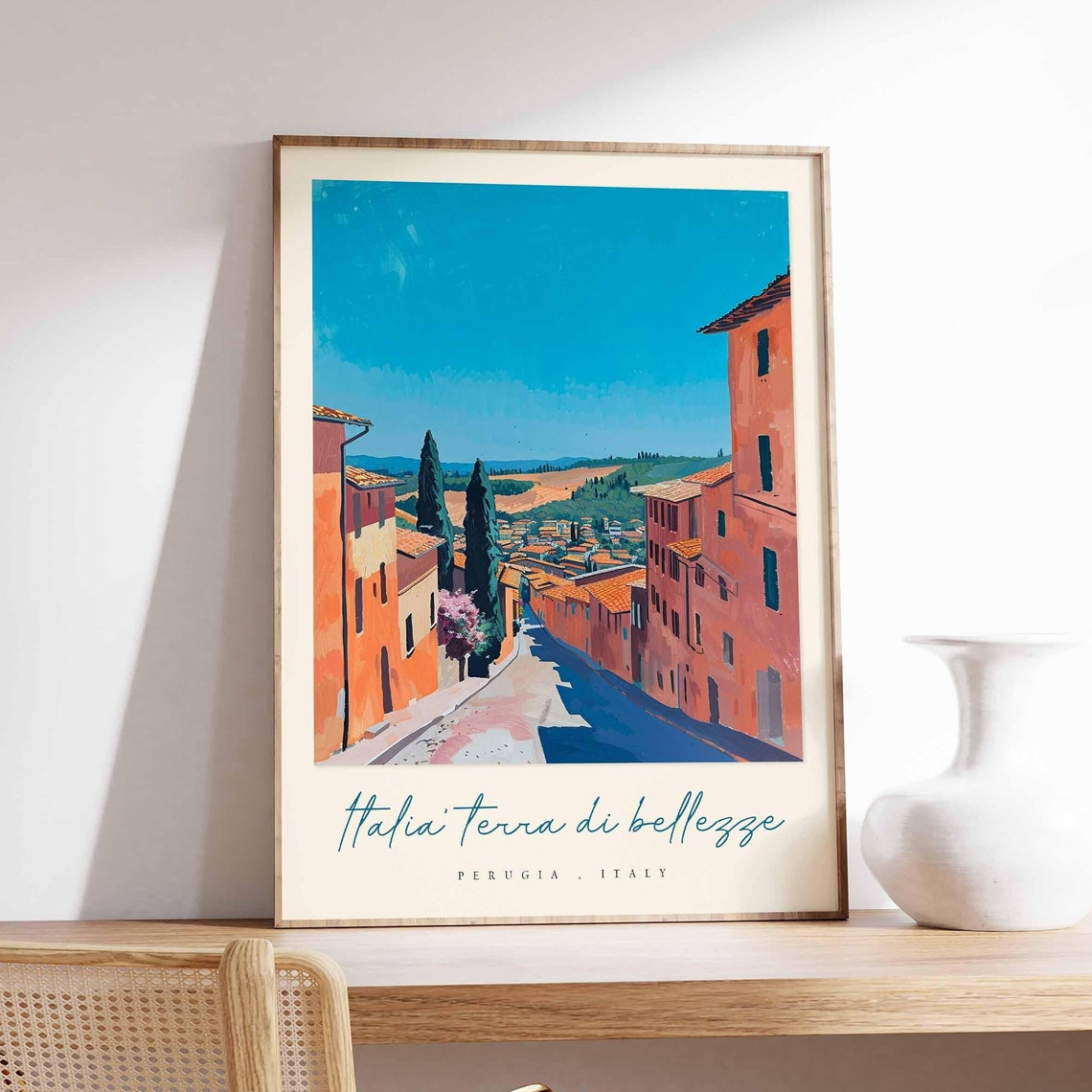 Perugia Poster Italian Travel Print Perugia Travel Art Perugia Wall Art Italy Art Italy Travel Decor Italian Travel Gift