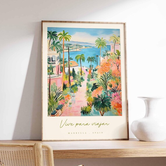 Marbella Spain Retro Travel Poster