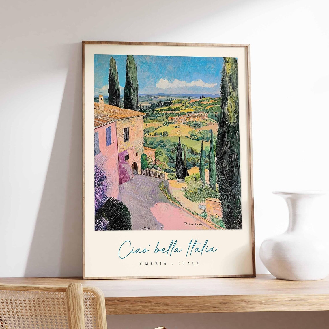 Umbria Poster Italian Travel Print Umbria Travel Art Umbria Wall Art Italy Art Italy Travel Decor Italian Travel Gift