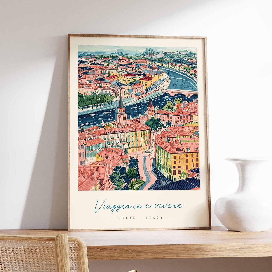 Turin Poster Italian Travel Print Turin Travel Art Turin Wall Art Italy Art Italy Travel Decor Italian Travel Gift