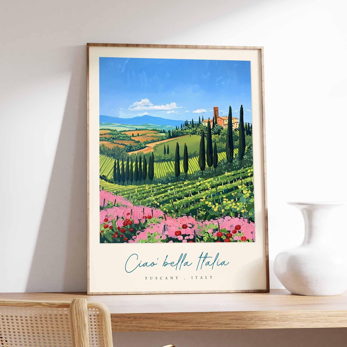 Tuscany Poster Italian Travel Print Tuscany Travel Art Tuscany Wall Art Italy Art Italy Travel Decor Italian Travel Gift