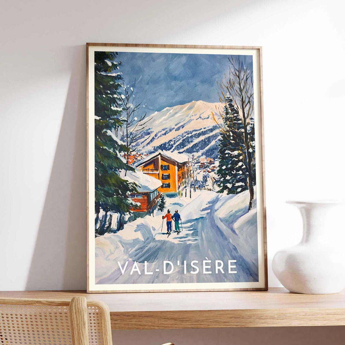 Skiing Travel Poster Val Disre Ski Print France Travel Print Skiing Art Skiing Print Winter Sport Art Ski Gift