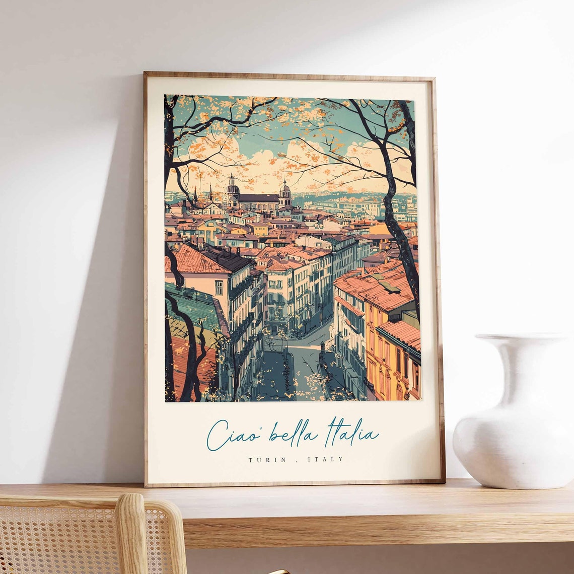Turin Poster Italian Travel Print Turin Travel Art Turin Wall Art Italy Art Italy Travel Decor Italian Travel Gift