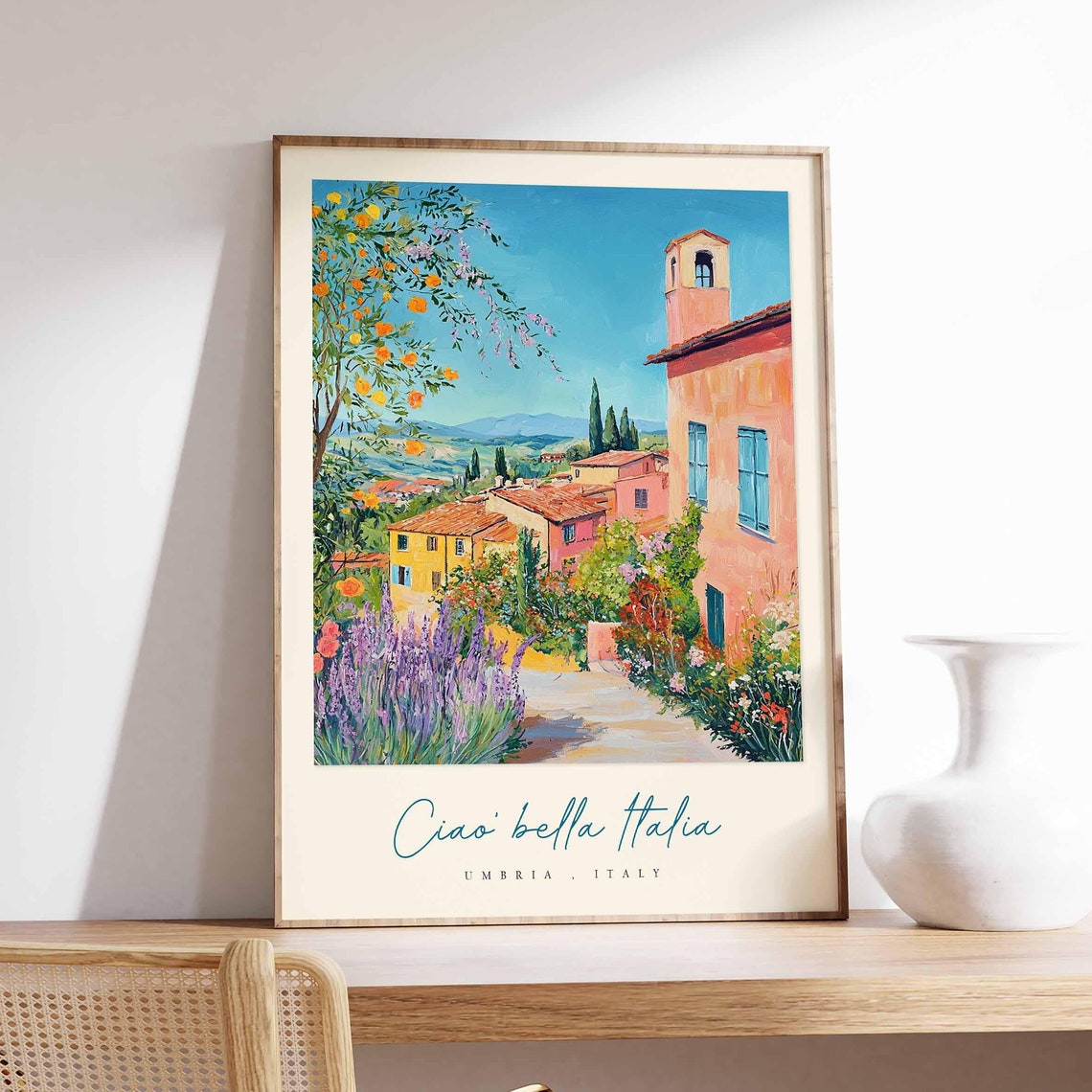 Umbria Poster Italian Travel Print Umbria Travel Art Umbria Wall Art Italy Art Italy Travel Decor Italian Travel Gift