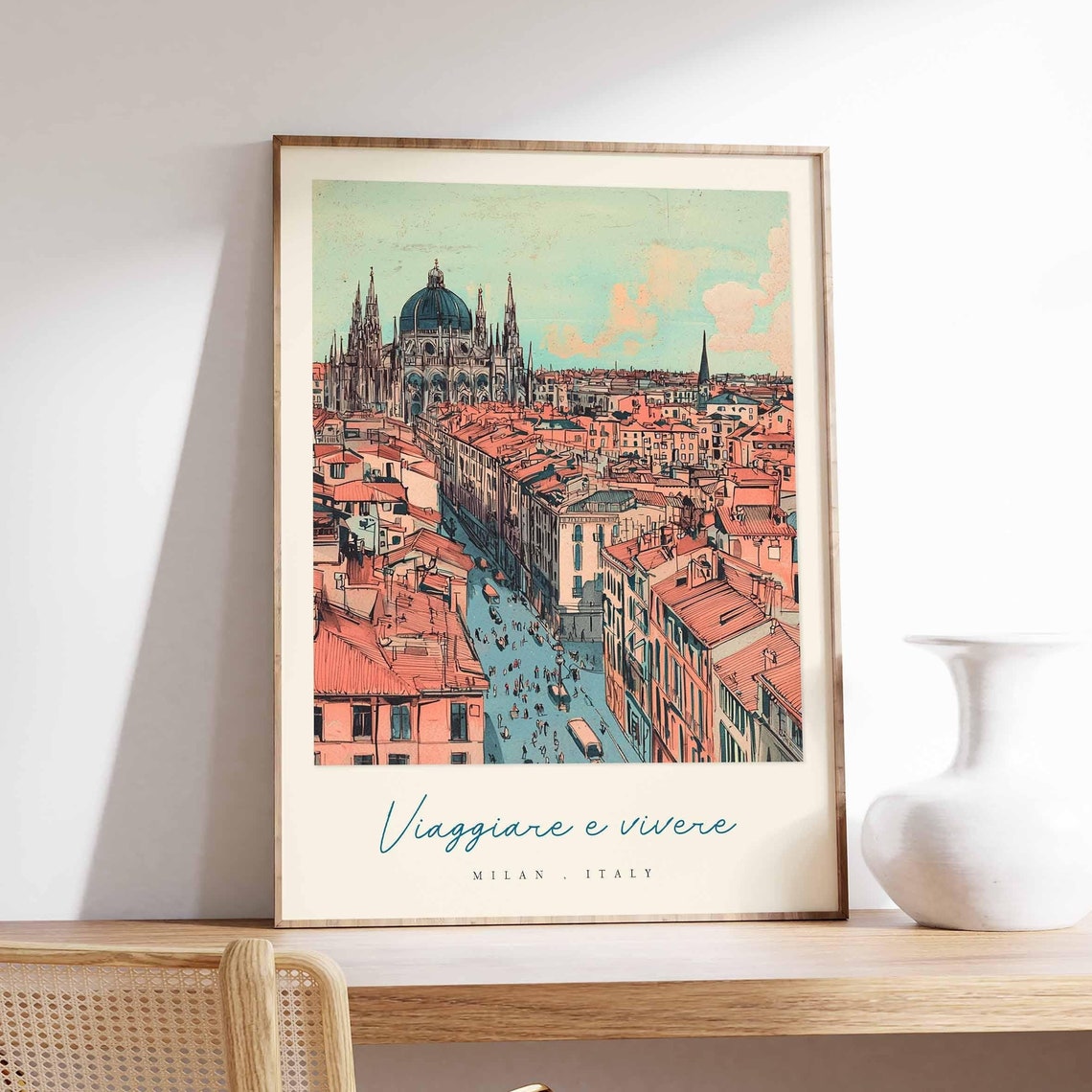 Milan Poster Italian Travel Print Milan Travel Art Milan Wall Art Italy Art Italy Travel Decor Italian Travel Gift