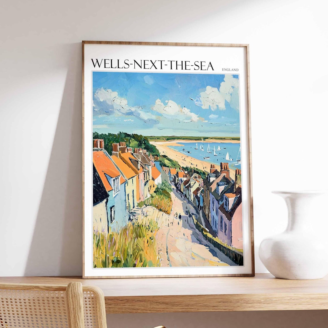 Wells-Next-The-Sea Street To Beach Colorful Houses Art Poster