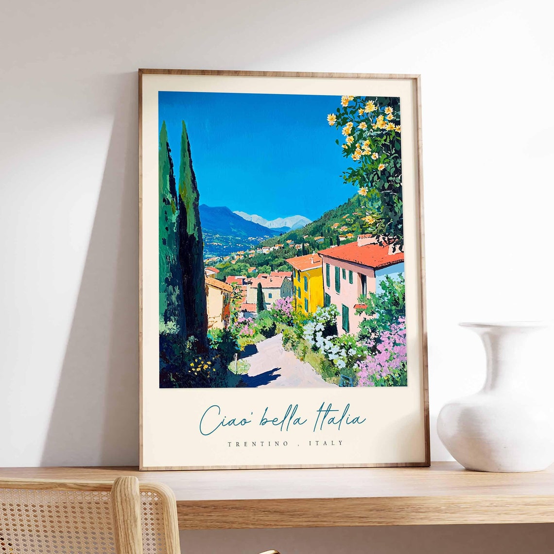 Trentino Poster Italian Travel Print Trentino Travel Art Trentino Wall Art Italy Art Italy Travel Decor Italian Travel Gift