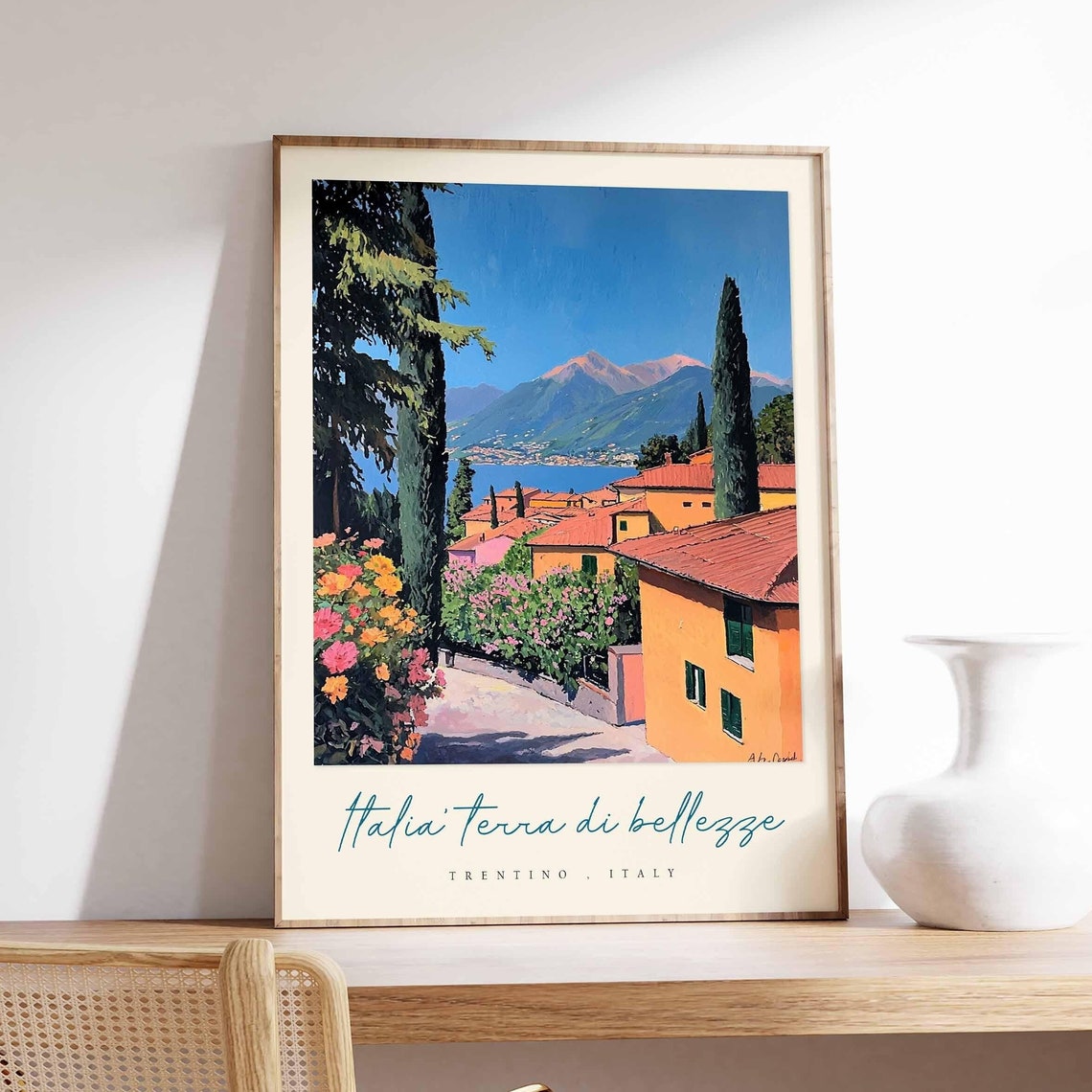 Trentino Poster Italian Travel Print Trentino Travel Art Trentino Wall Art Italy Art Italy Travel Decor Italian Travel Gift