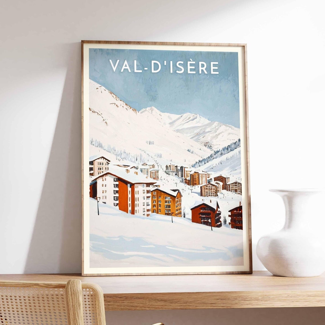 Skiing Travel Poster Val Disre Ski Print France Travel Print Skiing Art Skiing Print Winter Sport Art Ski Gift