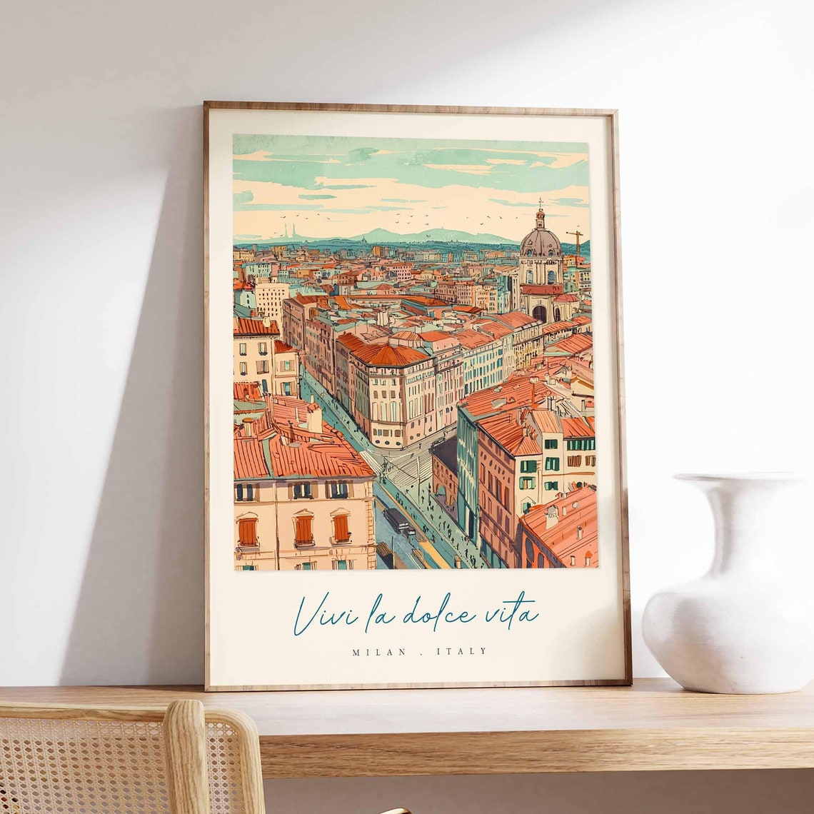 Milan Poster Italian Travel Print Milan Travel Art Milan Wall Art Italy Art Italy Travel Decor Italian Travel Gift
