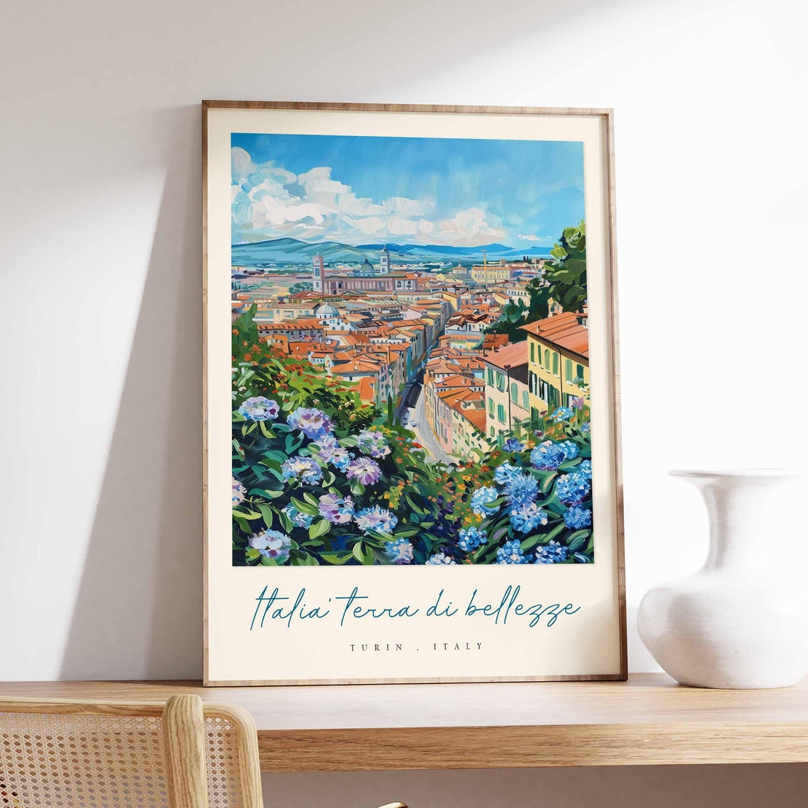 Turin Poster Italian Travel Print Turin Travel Art Turin Wall Art Italy Art Italy Travel Decor Italian Travel Gift
