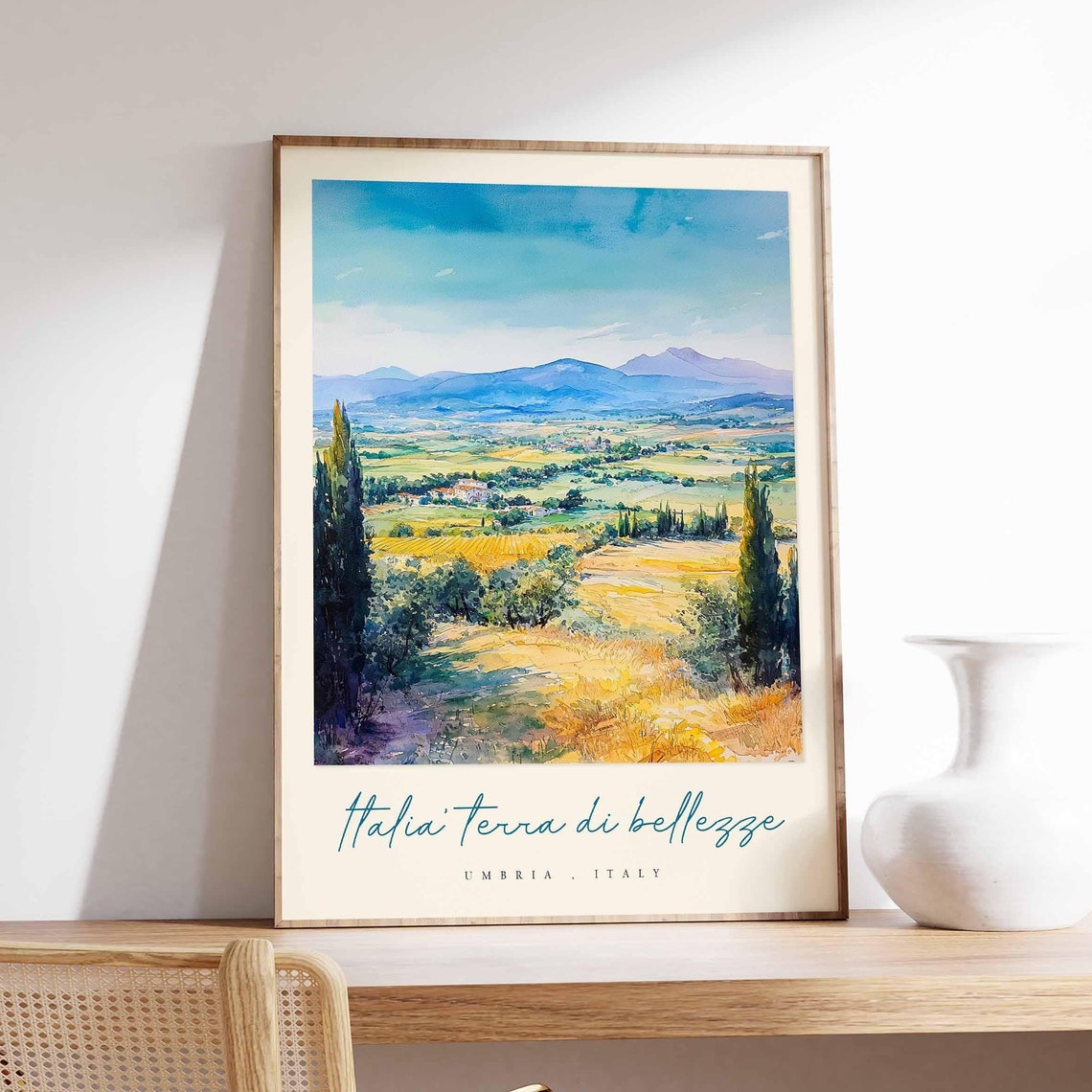 Umbria Poster Italian Travel Print Umbria Travel Art Umbria Wall Art Italy Art Italy Travel Decor Italian Travel Gift