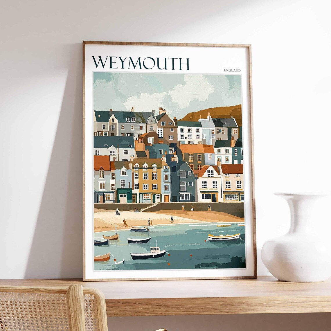 Weymouth Poster Dorset Poster Uk Travel Poster Coastal Wall Art Uk Home Decor Weymouth Travel Print Weymouth Wall Decor Dorset Print