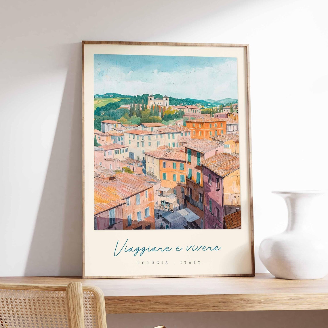 Perugia Poster Italian Travel Print Perugia Travel Art Perugia Wall Art Italy Art Italy Travel Decor Italian Travel Gift