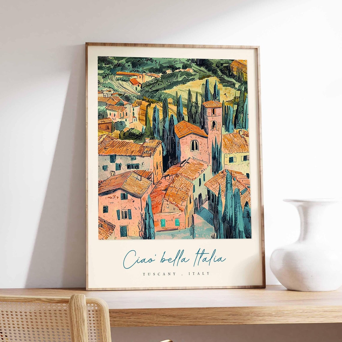Tuscany Poster Italian Travel Print Tuscany Travel Art Tuscany Wall Art Italy Art Italy Travel Decor Italian Travel Gift