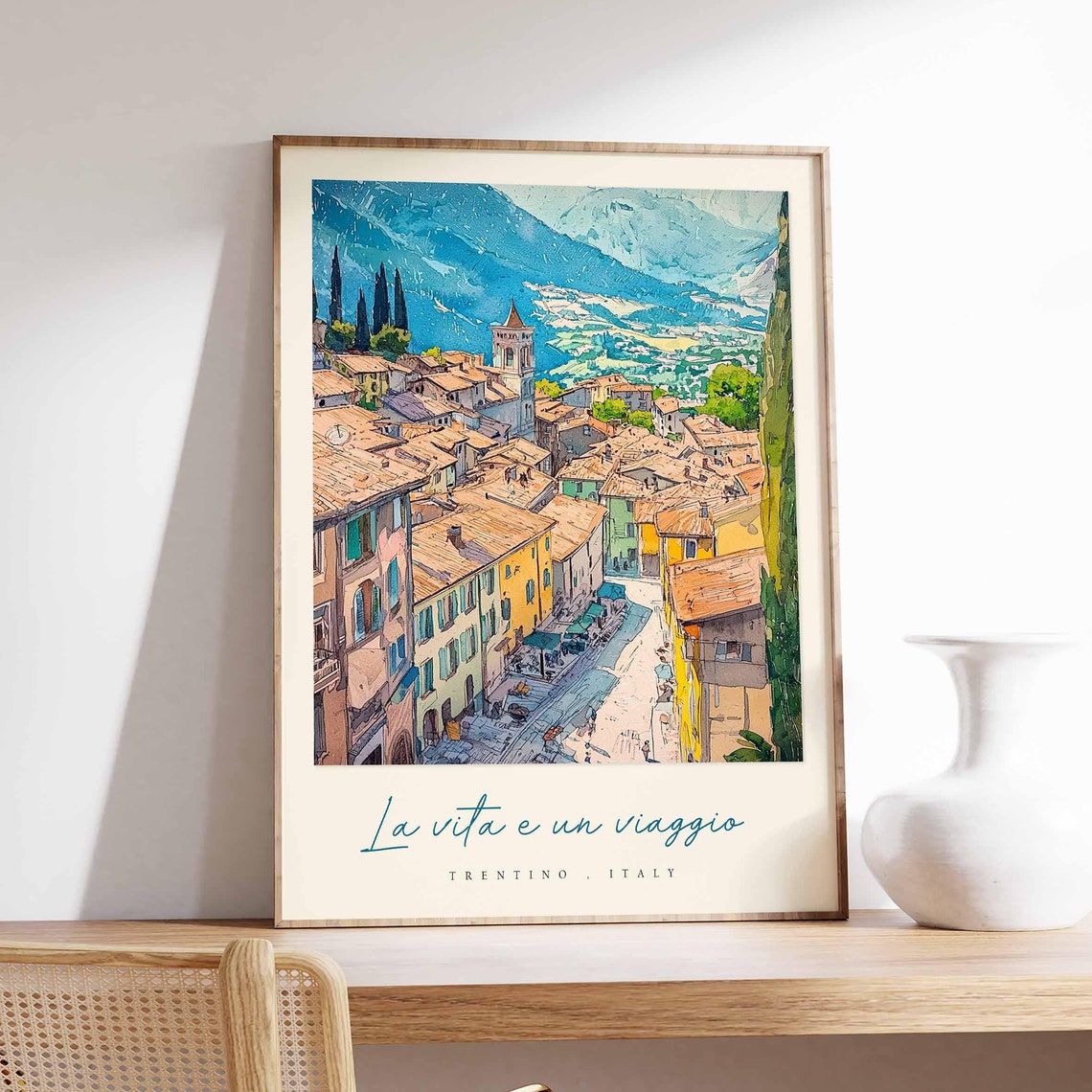 Trentino Poster Italian Travel Print Trentino Travel Art Trentino Wall Art Italy Art Italy Travel Decor Italian Travel Gift