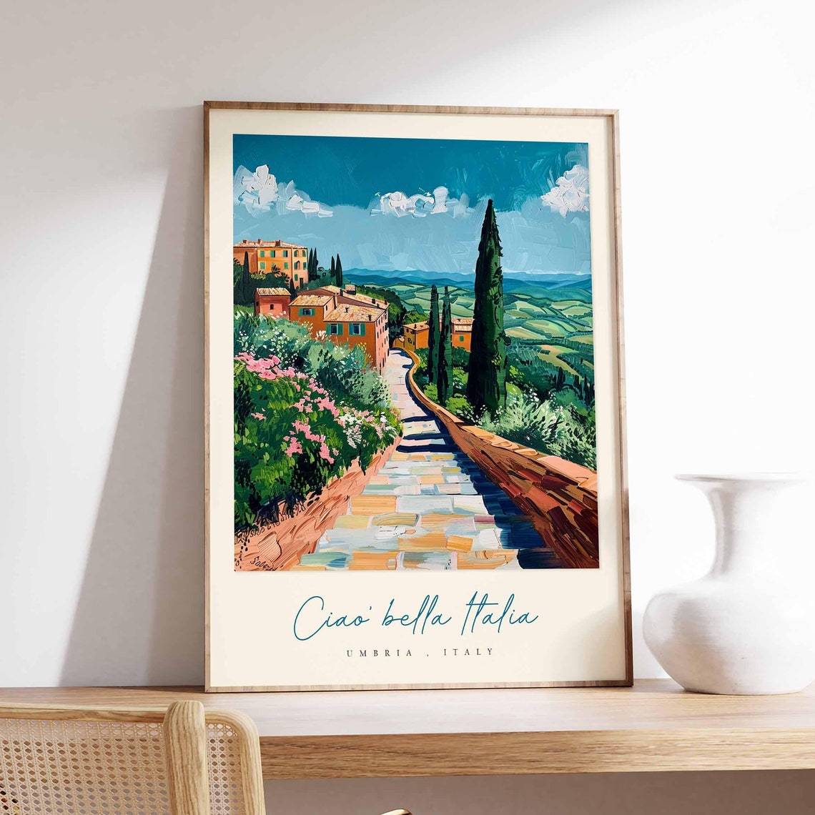 Umbria Poster Italian Travel Print Umbria Travel Art Umbria Wall Art Italy Art Italy Travel Decor Italian Travel Gift