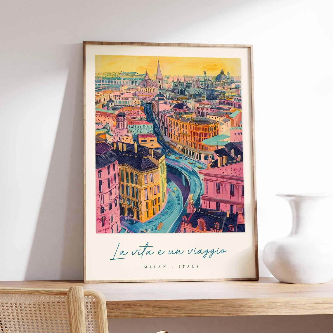 Milan Poster Italian Travel Print Milan Travel Art Milan Wall Art Italy Art Italy Travel Decor Italian Travel Gift