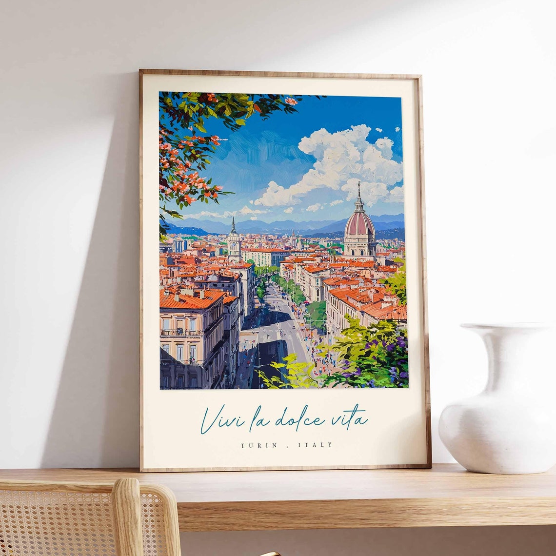 Turin Poster Italian Travel Print Turin Travel Art Turin Wall Art Italy Art Italy Travel Decor Italian Travel Gift