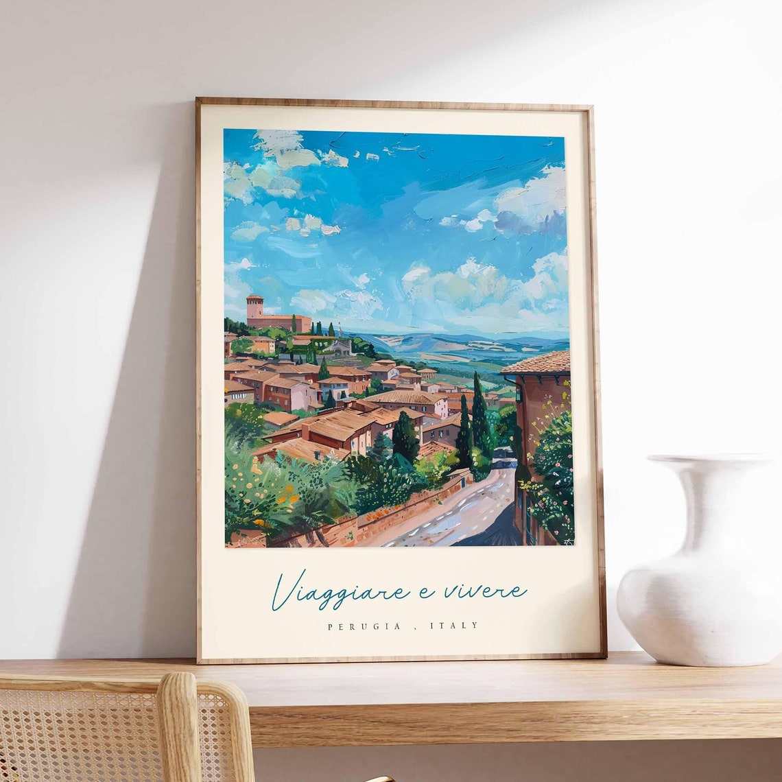 Perugia Poster Italian Travel Print Perugia Travel Art Perugia Wall Art Italy Art Italy Travel Decor Italian Travel Gift