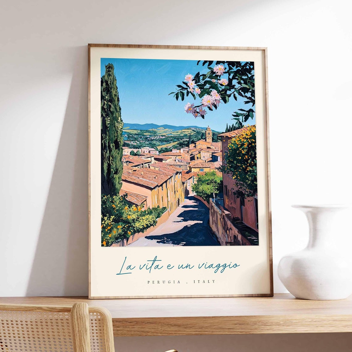 Perugia Poster Italian Travel Print Perugia Travel Art Perugia Wall Art Italy Art Italy Travel Decor Italian Travel Gift