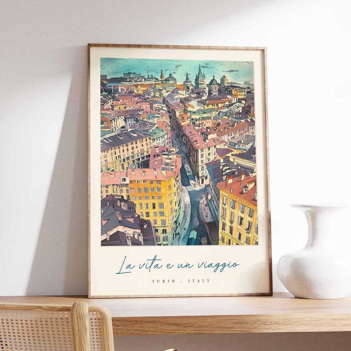 Turin Poster Italian Travel Print Turin Travel Art Turin Wall Art Italy Art Italy Travel Decor Italian Travel Gift