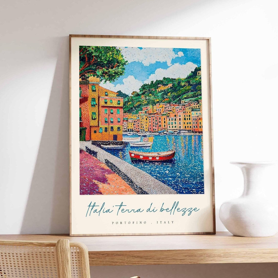 Portofino Poster Italian Travel Print Portofino Travel Art Portofino Wall Art Italy Art Italy Travel Decor Italian Travel Gift