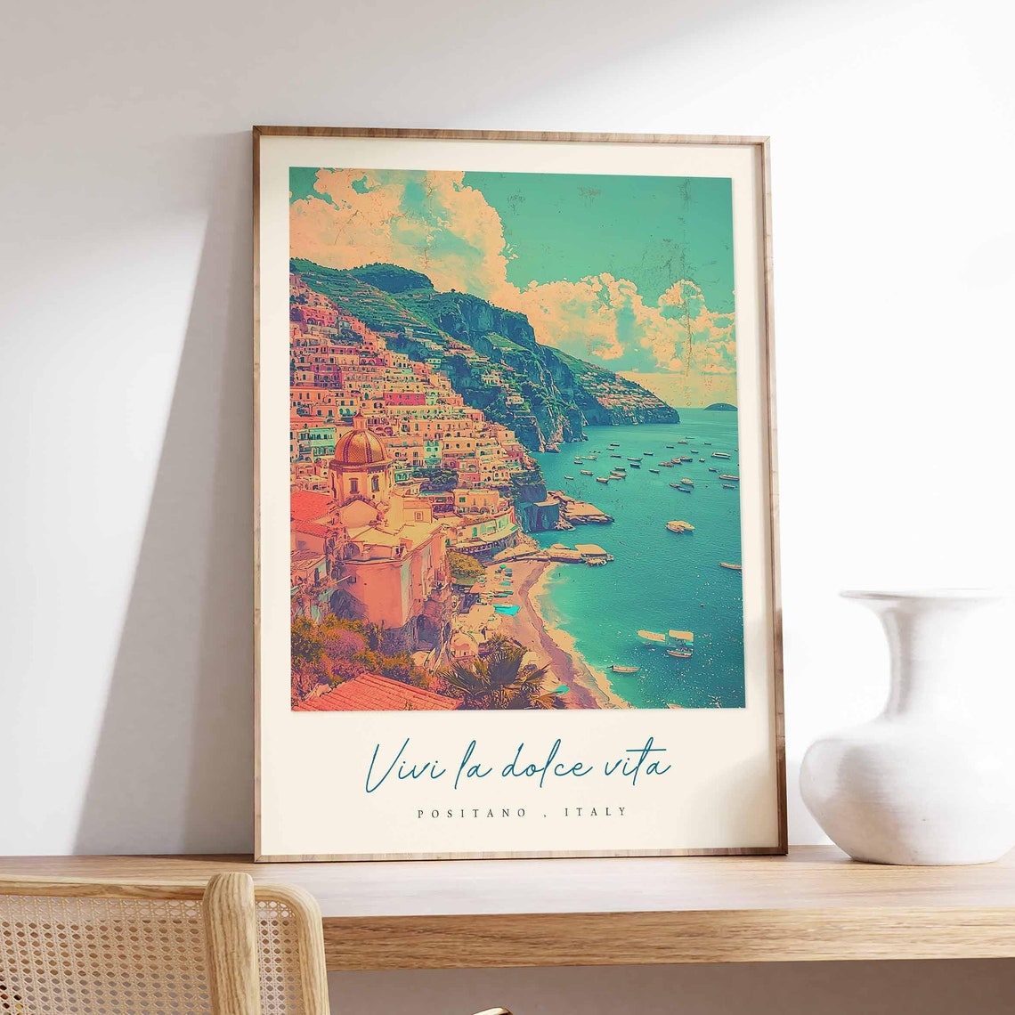 Positano Poster Italian Travel Print Positano Travel Art Positano Wall Art Italy Art Italy Travel Decor Italian Travel Gift