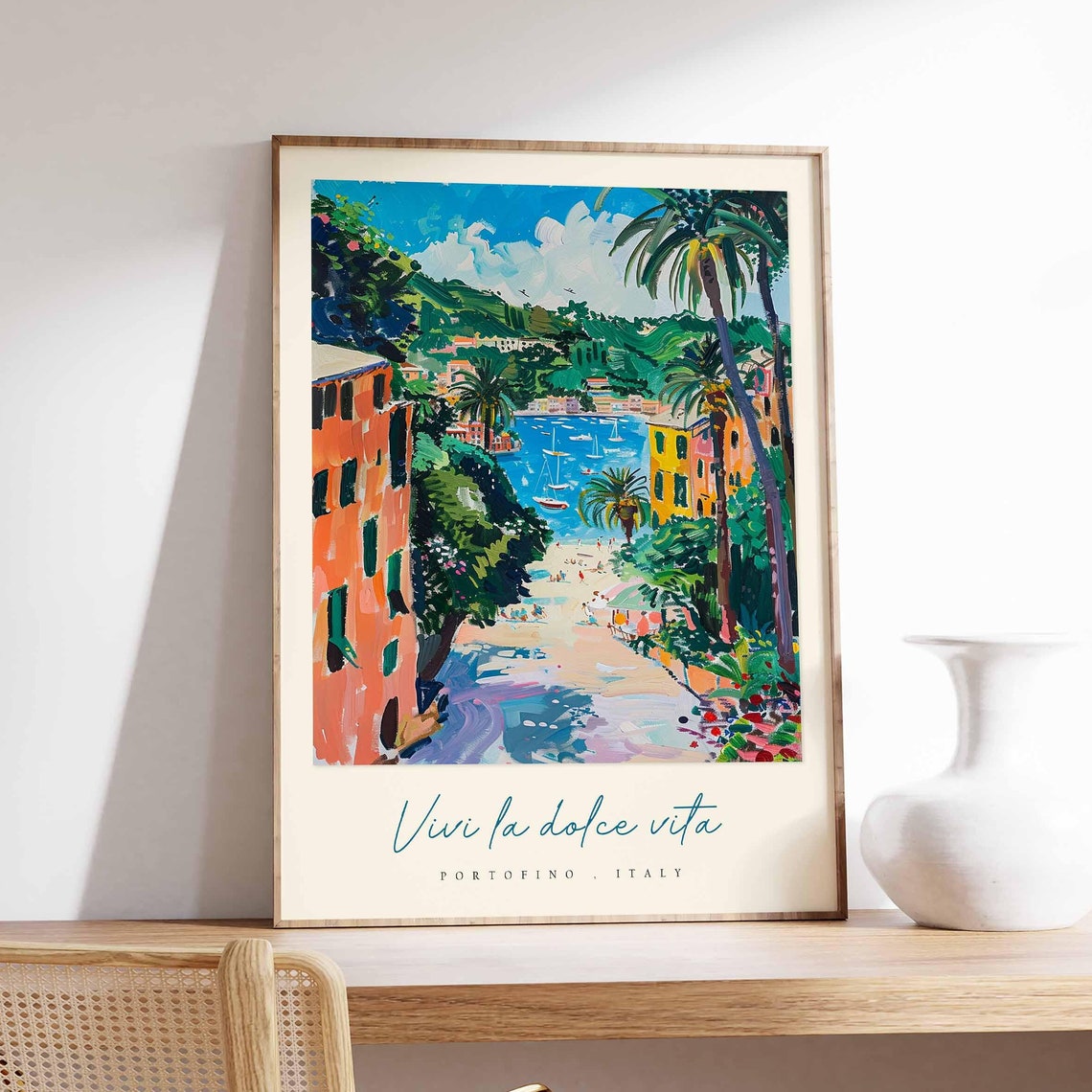 Portofino Poster Italian Travel Print Portofino Travel Art Portofino Wall Art Italy Art Italy Travel Decor Italian Travel Gift