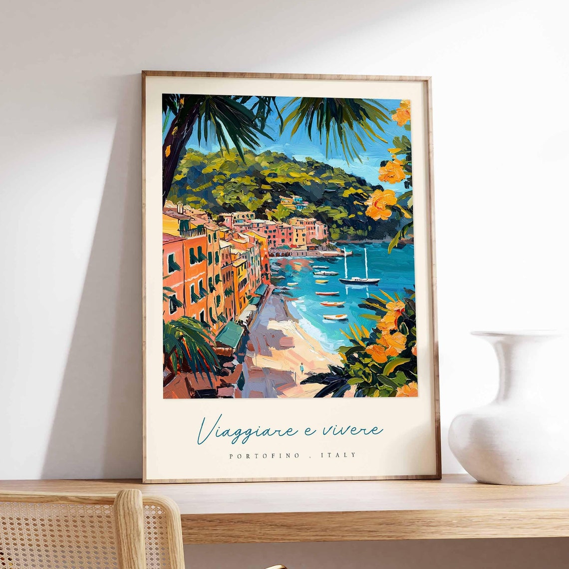 Portofino Poster Italian Travel Print Portofino Travel Art Portofino Wall Art Italy Art Italy Travel Decor Italian Travel Gift
